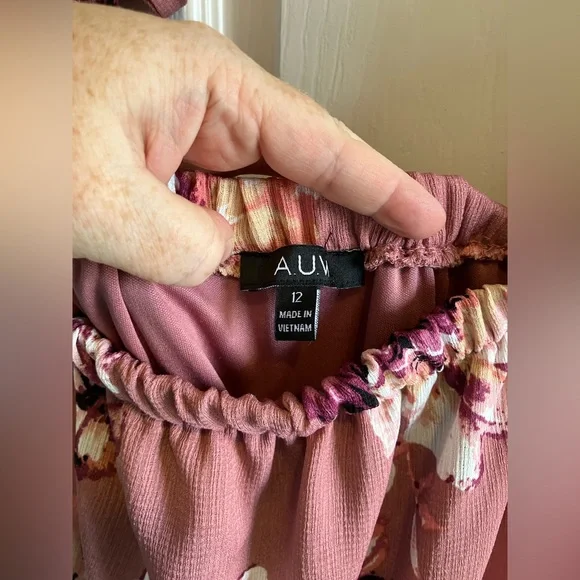 AUW Jumpsuit size 12 Large L NWT floral flowy boho New - Picture 16 of 16